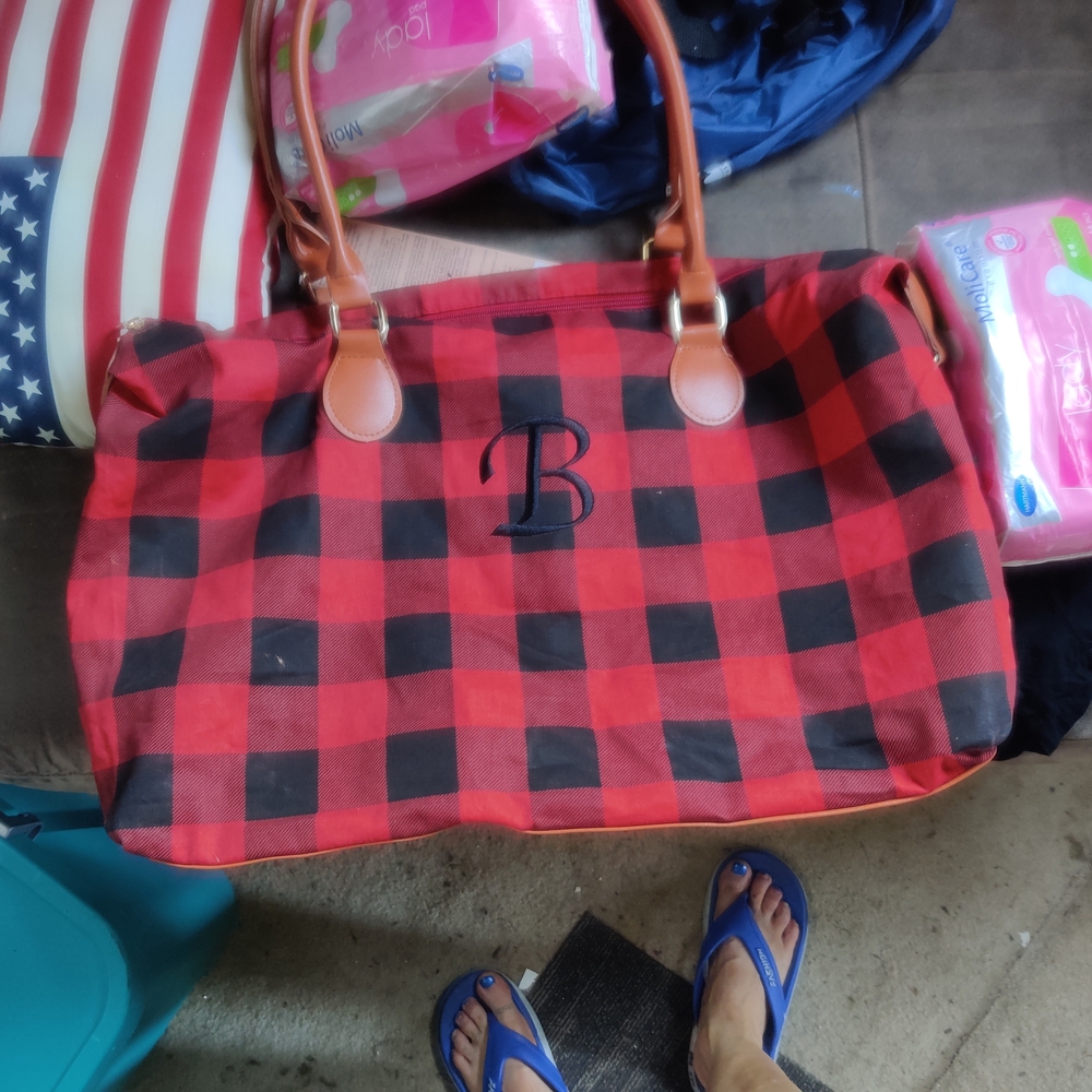 Red and Black Buffalo Plaid Shoulder Bag